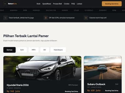 Website Showroom Batam Auto Gallery