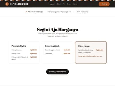 Website Rapi Barbershop