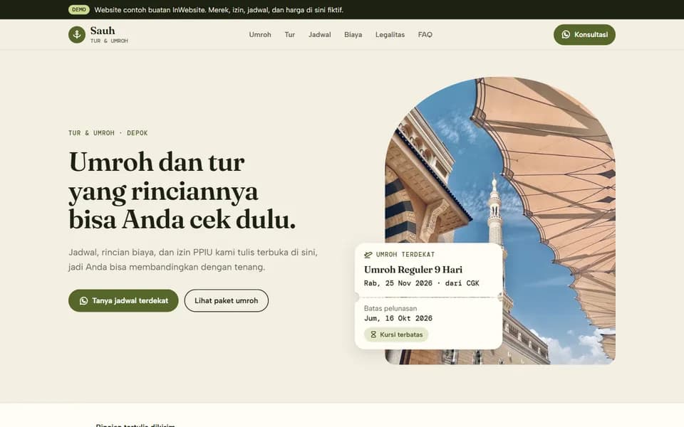Website Sauh Tur & Umroh