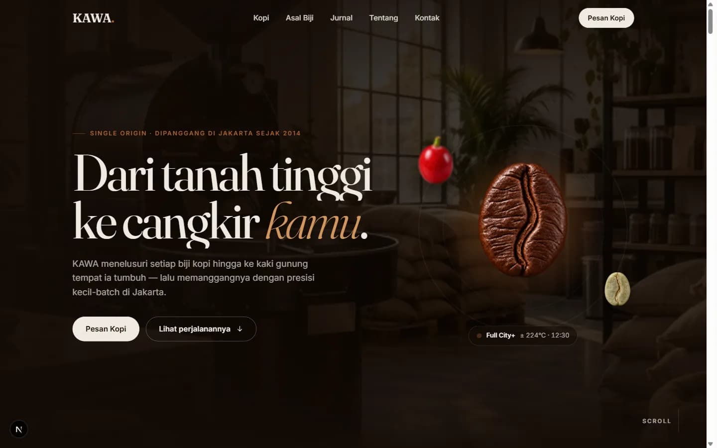 Website Bisnis KAWA Coffee