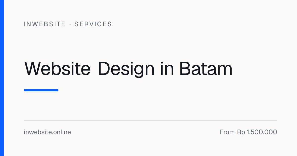 Website Design in Batam, From Rp 1.5M | InWebsite